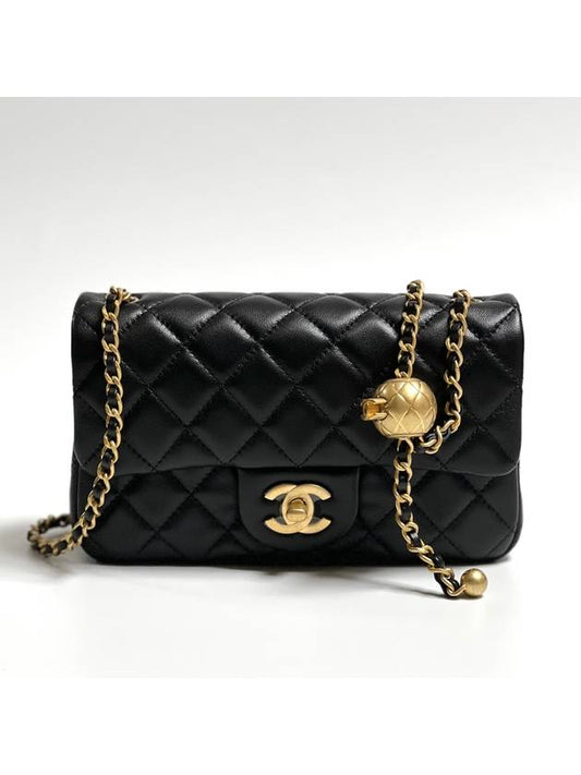 24 Year New Mini Gold Ball Shoulder Bag Black AS1787 - CHANEL - BALAAN 1