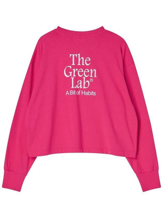 Essential Crop Long Sleeve T-Shirt Pink - THE GREEN LAB - BALAAN 1