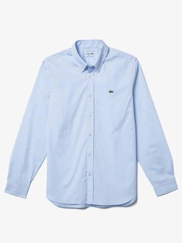 Men's Regular Fit Premium Long Sleeve Shirt Blue - LACOSTE - BALAAN 2