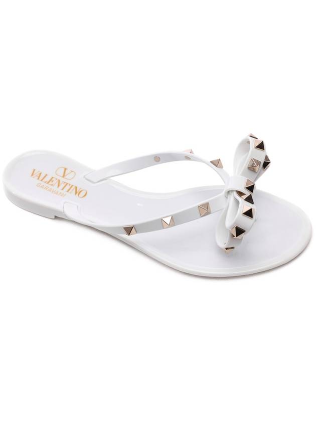 Rubber Rockstud Flip Flops White - VALENTINO - BALAAN 4