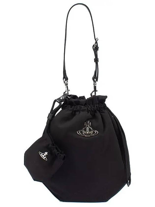 Drawstring Re-Nylon Bucket Bag Black - VIVIENNE WESTWOOD - BALAAN 2