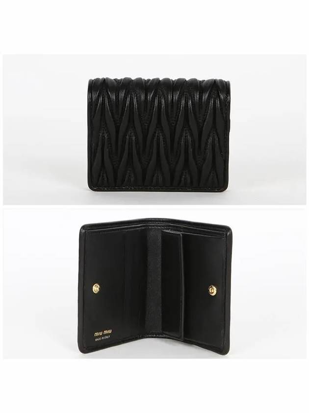 Matelasse Leather Half Wallet Black - MIU MIU - BALAAN 4