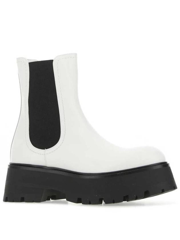 Women's Platform Leather Chelsea Boots White - ALEXANDER MCQUEEN - BALAAN 3