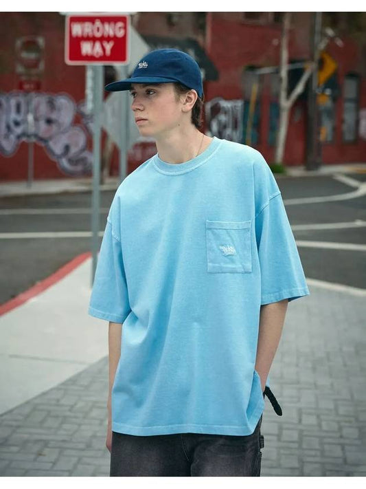 Slam logo pigment pocket short sleeve tshirt Sky FST401 - FLUKE - BALAAN 2