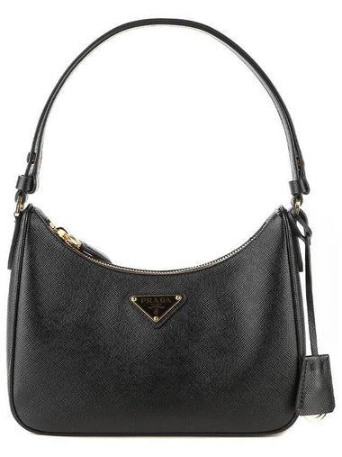 Re-Edition Saffiano Leather Mini Shoulder Bag Black - PRADA - BALAAN 1