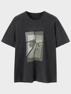 Broken Flower Print Short Sleeve T-Shirt Grey - NOIRER - BALAAN 3