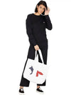 Tricolor Fox Tote Bag White - MAISON KITSUNE - BALAAN 7