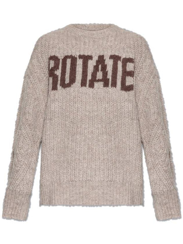 ROTATE Loose-fit Sweater With Embroidered Logo, Women's, Grey - ROTATE - BALAAN 1