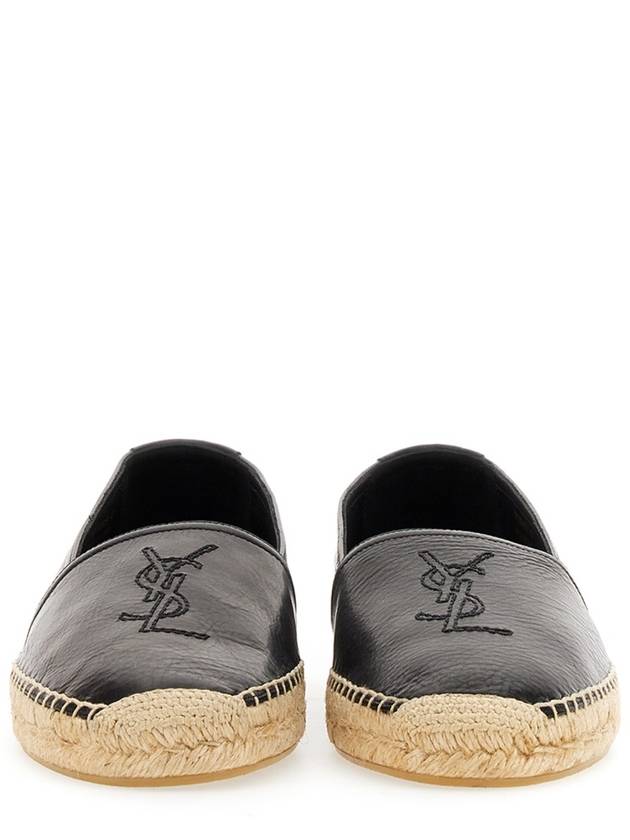 Monogram Leather Espadrilles Black - SAINT LAURENT - BALAAN 5