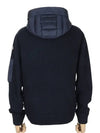 Logo Patch Padded Wool Cardigan Navy - MONCLER - BALAAN 5