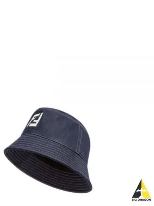 Logo Denim Bucket Hat Navy - FENDI - BALAAN 2