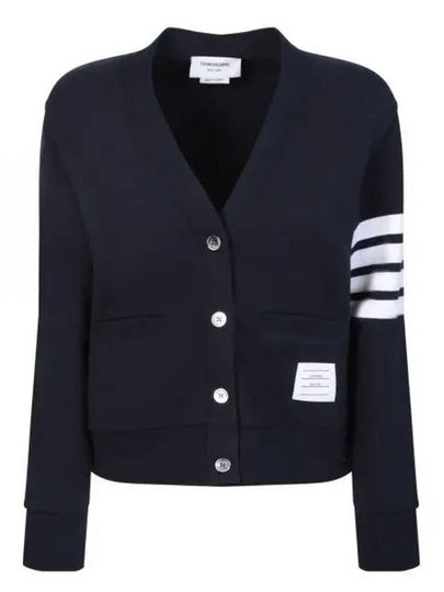 4-Bar Loopback Jersey Cardigan Navy - THOM BROWNE - BALAAN 2