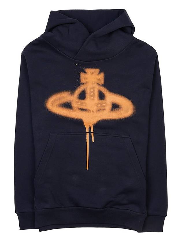 Spray ORB Logo Print Hoodie Navy - VIVIENNE WESTWOOD - BALAAN 11