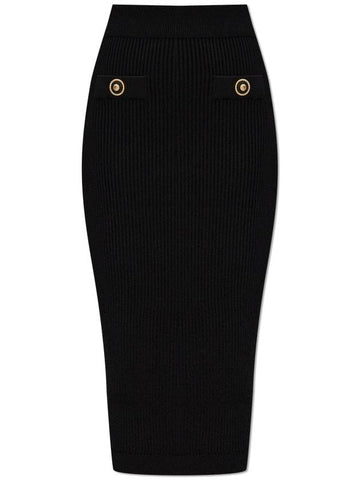 Balmain Pencil Skirt With Pockets, Women's, Black - BALMAIN - BALAAN 1