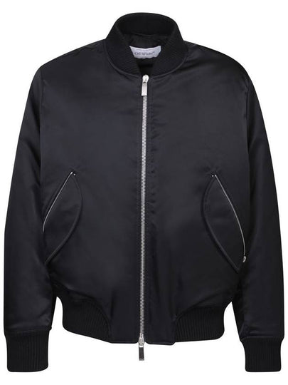 Zip Detail Bomber Jacket Black - OFF WHITE - BALAAN 2