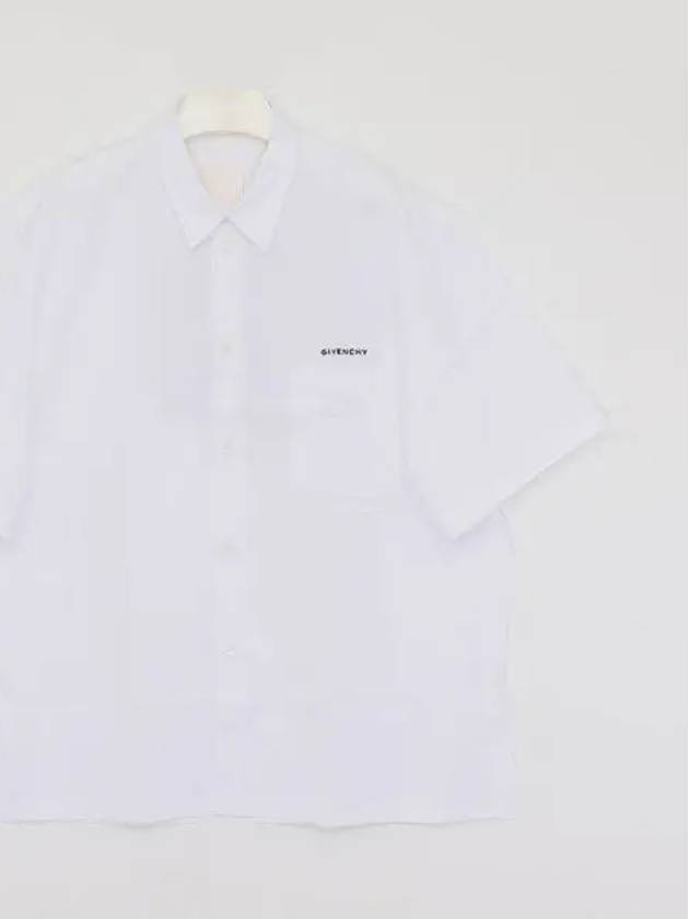 Spread Collar Cotton Short Sleeve Shirt White - GIVENCHY - BALAAN 2