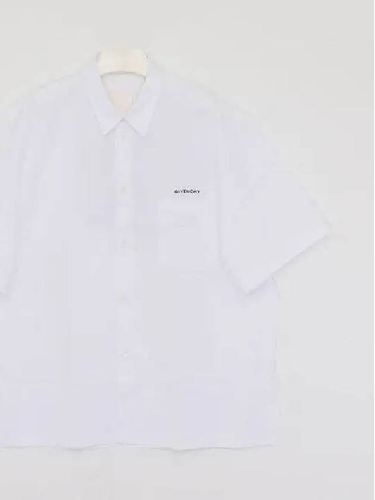 Spread Collar Cotton Short Sleeve Shirt White - GIVENCHY - BALAAN 2