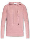 Women's Logo Patch Drawstring Hooded Knit Top Pink - MONCLER - BALAAN 1