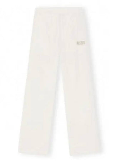 Logo Print Wide Pants White - GANNI - BALAAN 2