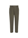 Cotton Tapered Two-Tuck Slacks Khaki - SOLEW - BALAAN 2