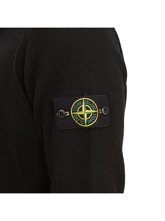 Wappen Patch Button Knit Top Black - STONE ISLAND - BALAAN 9