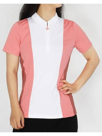 Women's Evelina Golf Polo Shirt Strawberry Ice - J.LINDEBERG - BALAAN 2