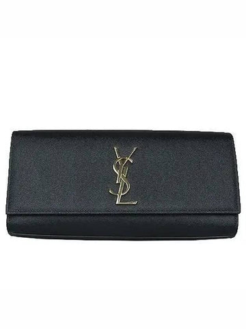 326079 Gold logo grand de poudre leather KATE clutch bag - SAINT LAURENT - BALAAN 1