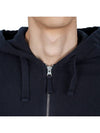 Men's Garment Dyed Malfile Zip Up Hoodie Navy - STONE ISLAND - BALAAN 8