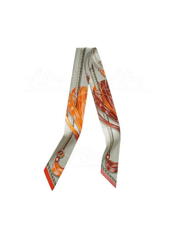 Cavalcades Twilly Scarf Grey - HERMES - BALAAN 1