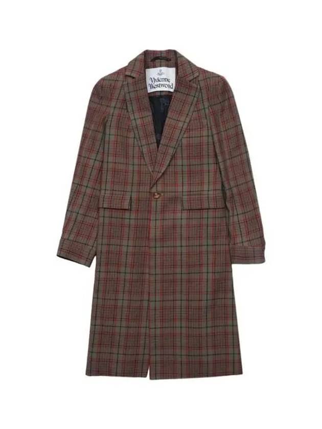 Women's ALIEN TEDDY Check Coat 1D010001 W00MM SI - VIVIENNE WESTWOOD - BALAAN 1