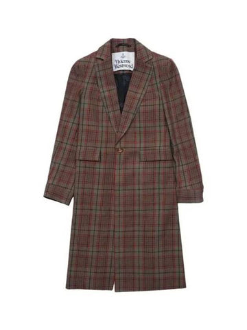 Women's ALIEN TEDDY Check Coat 1D010001 W00MM SI - VIVIENNE WESTWOOD - BALAAN 1