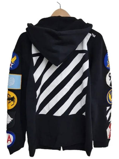 Patch Zip-Up Hoodie Black - OFF WHITE - BALAAN 2