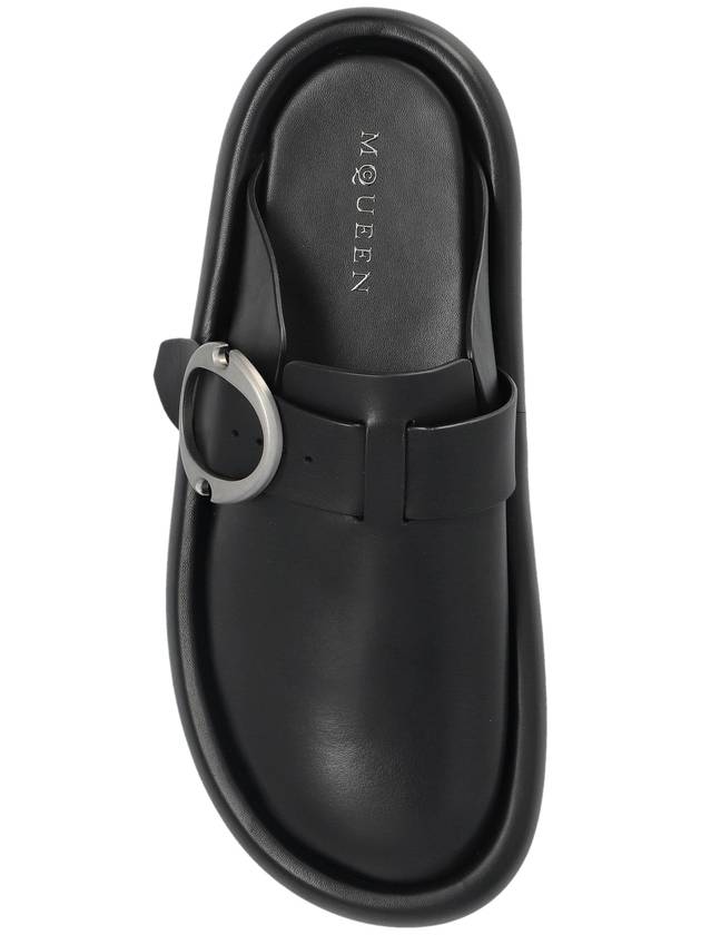 Alexander McQueen Leather Slides Arc, Men's, Black - ALEXANDER MCQUEEN - BALAAN 6