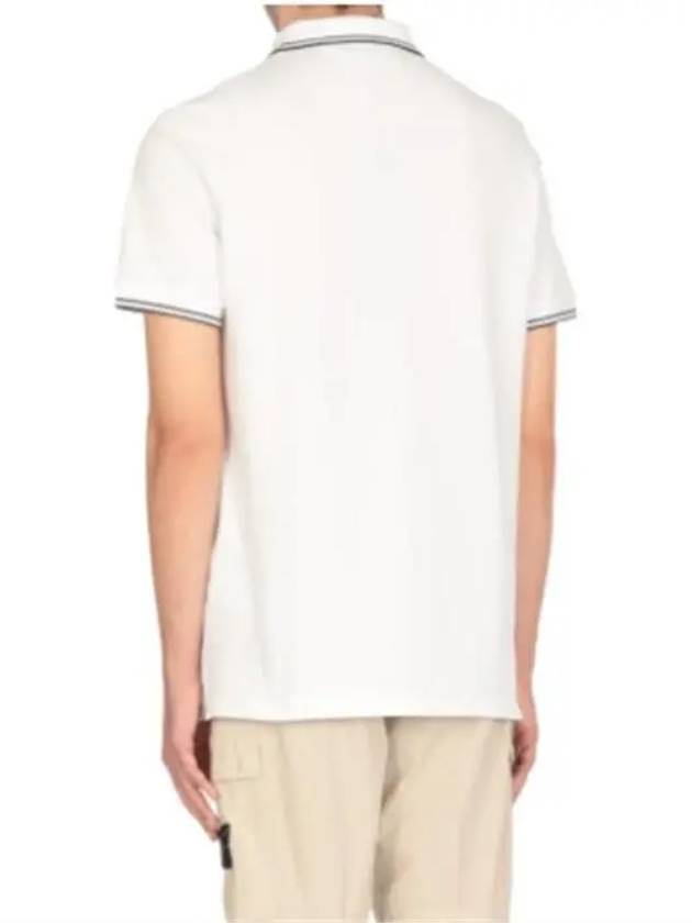 Organic Cotton Elastane Pique Polo Shirt White - STONE ISLAND - BALAAN 5