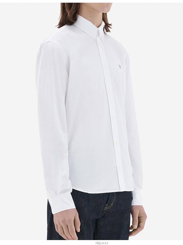 Small Fox Head Patch Classic Long Slevee Shirt White - MAISON KITSUNE - BALAAN 5