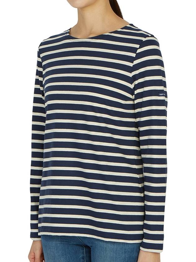 Minquiers Striped Long Sleeve T-Shirt Ecru Marine - SAINT JAMES - BALAAN 3