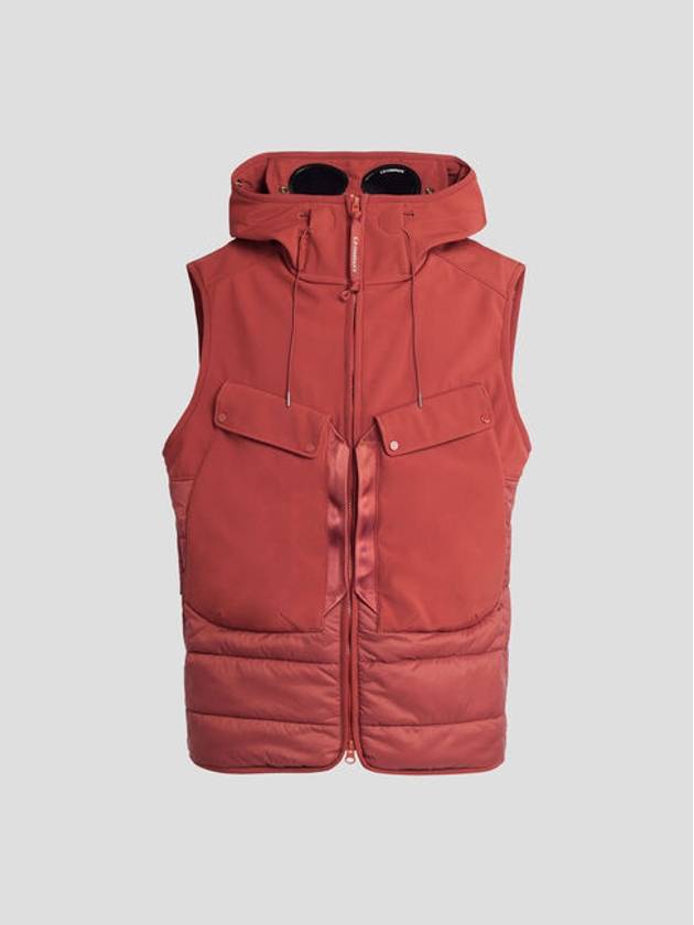 Shell R Mix Goggle Hooded Padded Vest Red - CP COMPANY - BALAAN 2