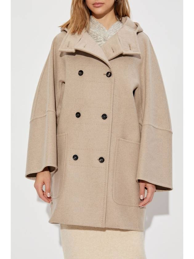 Women s Arturo Hooded Button Up Coat Jacket Beige - MAX MARA - BALAAN 4