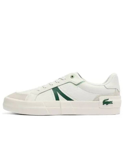 Men's L004 Leather Low Top Sneakers White Green - LACOSTE - BALAAN 2