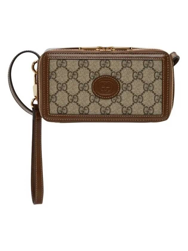 GG Mini Saffiano Leather Coated Canvas Retro Bag Brown - GUCCI - BALAAN 2