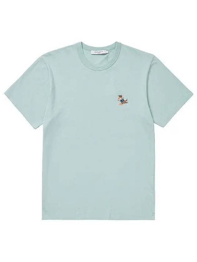 Dressed Fox Patch Classic Short Sleeve T-Shirt Blue Haze - MAISON KITSUNE - BALAAN 2