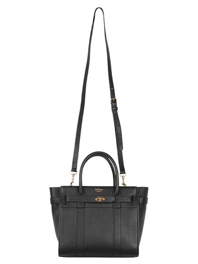 Bayswater Zipped Mini Classic Grain Tote Bag Black - MULBERRY - BALAAN 4