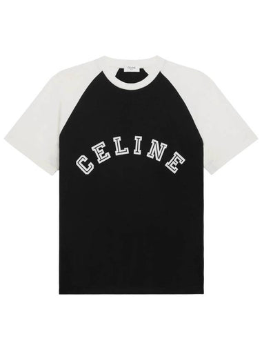 Black White Flocking Tee RX003671Q 38AW - CELINE - BALAAN 1