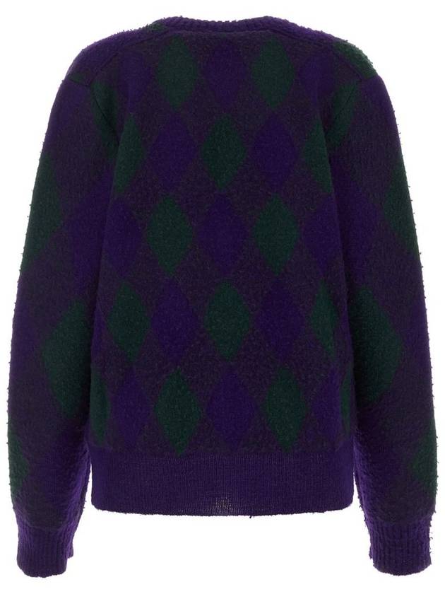 Argyle Wool Cardigan Purple - BURBERRY - BALAAN 3