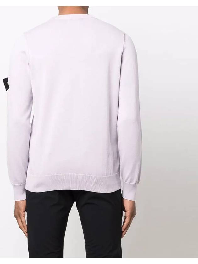 Wappen Patch Crew Neck Soft Cotton Knit Top Pastel Pink - STONE ISLAND - BALAAN 5