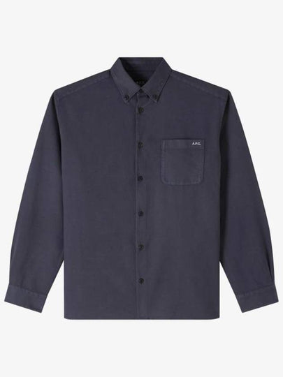 Mateo Logo Long Sleeve Shirt Steel Blue - A.P.C. - BALAAN 2