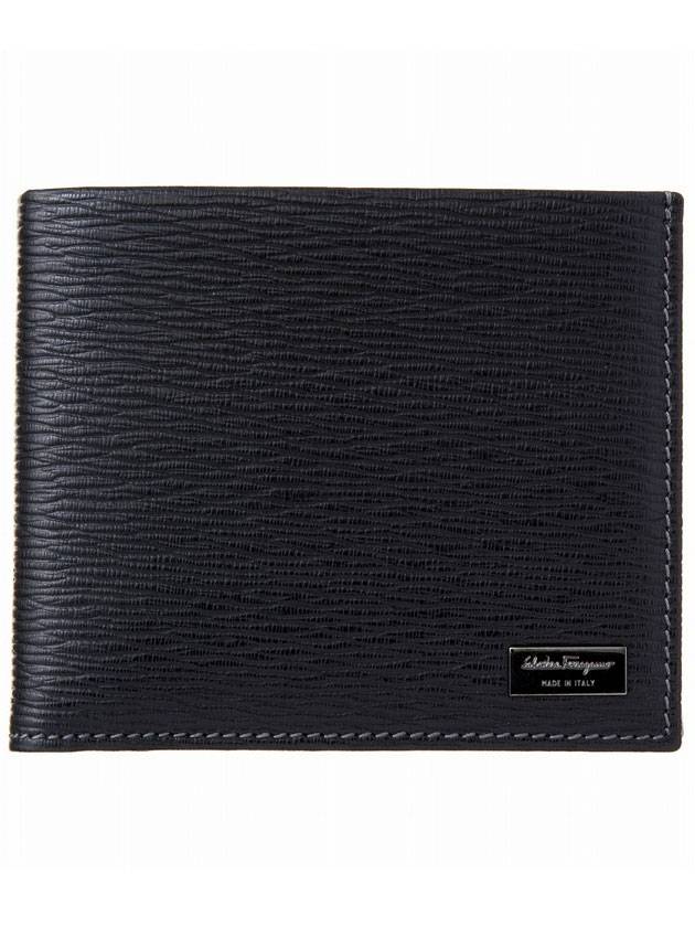 Logo Leather Half Wallet Black - SALVATORE FERRAGAMO - BALAAN 1