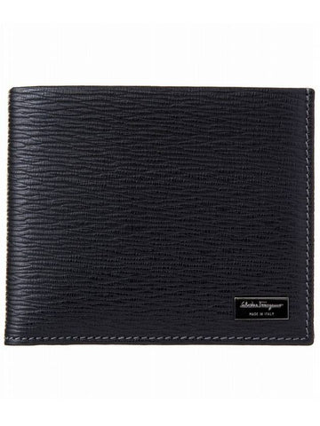 Logo Leather Half Wallet Black - SALVATORE FERRAGAMO - BALAAN 1