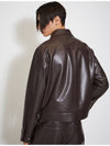 Round Line Leather Jacket Brown MM213JK002BRN - MONTSENU - BALAAN 6