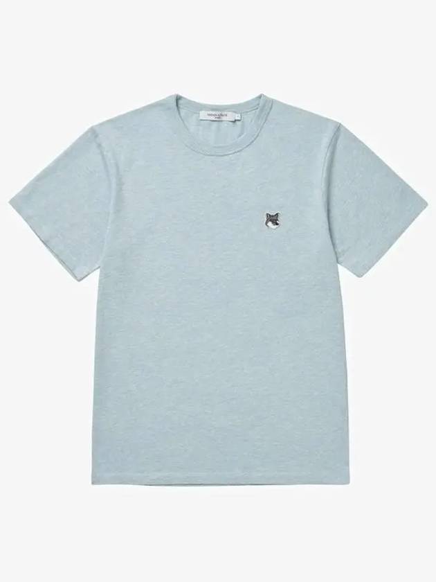 Grey Fox Head Patch Classic Short Sleeve T-Shirt Light Blue - MAISON KITSUNE - BALAAN 2